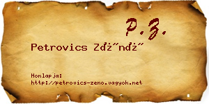 Petrovics Zénó névjegykártya